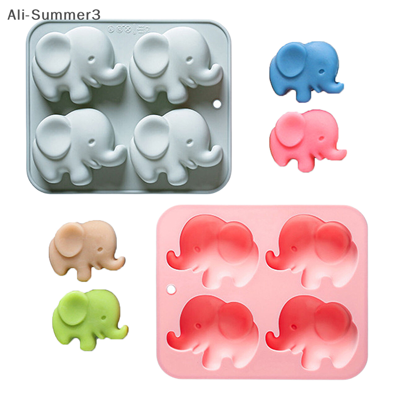 Soap Making Utensils - 4-hole Baby Elephant Silicone Mold Cute