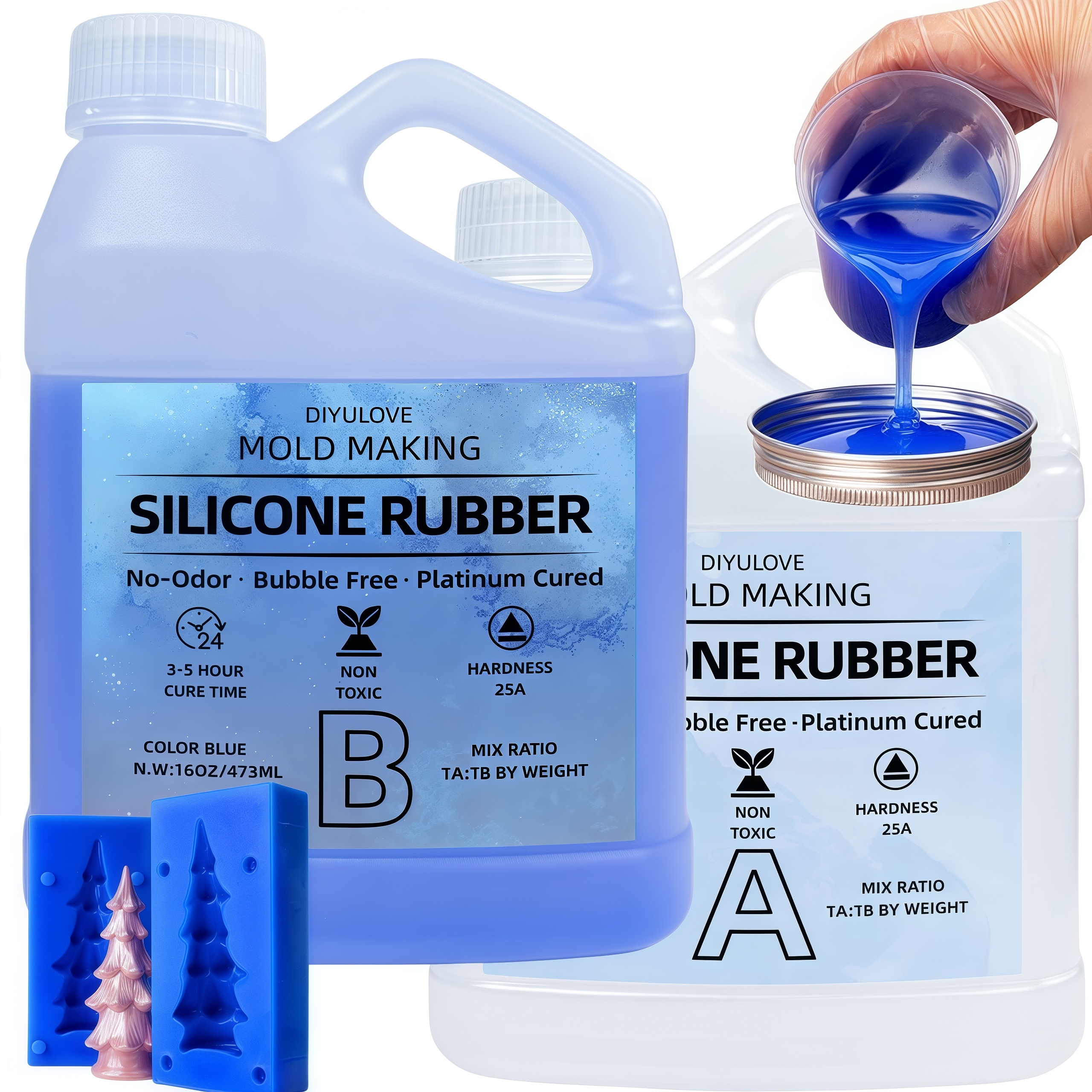 Soap Making Utensils - 32oz High-Performance Silicone Rubber Non-Toxic for