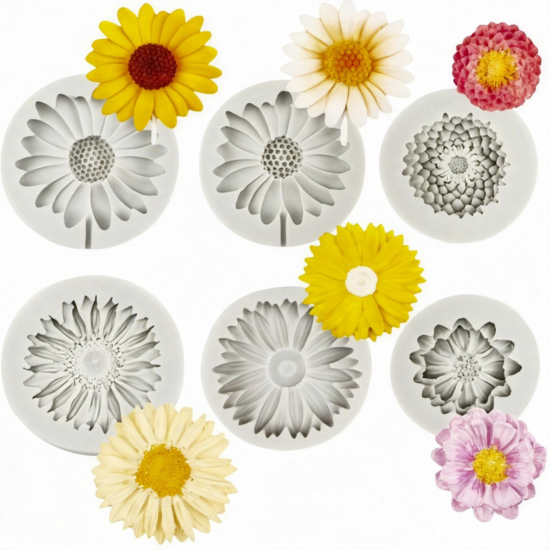 6 Pieces，Sunflower Daisy Silic - Soap Making Utensils incelemesi ve fiyatı