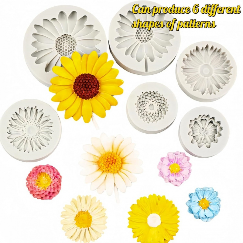 6 Pieces，Sunflower Daisy Silic - Soap Making Utensils incelemesi ve fiyatı