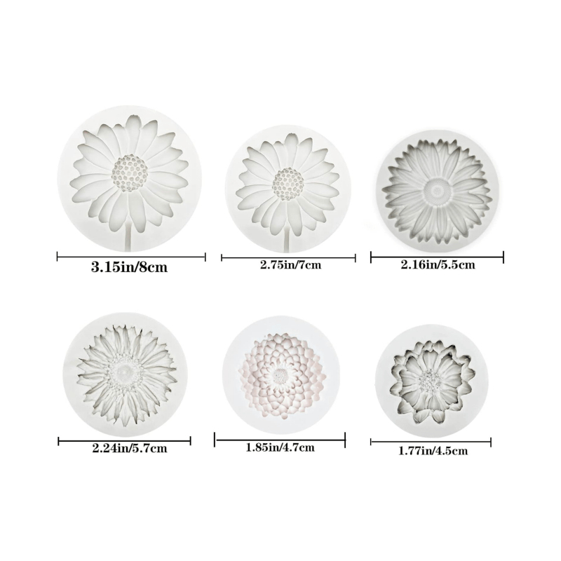 6 Pieces，Sunflower Daisy Silic - Soap Making Utensils incelemesi ve fiyatı