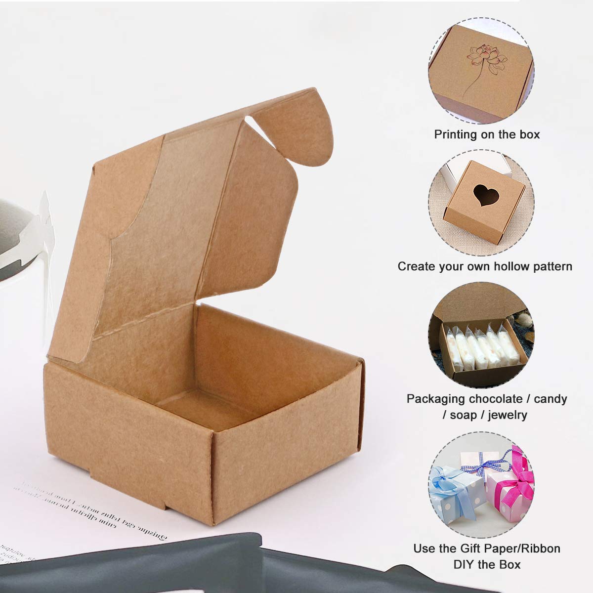 20/50PCS Kraft Paper Gift Boxe - Kraft Soap Label incelemesi ve fiyatı